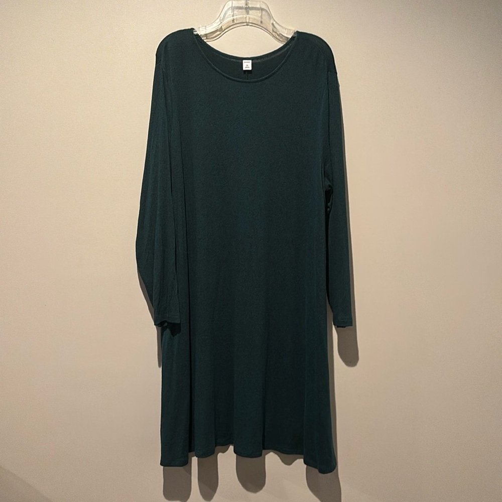 Heathered green long sleeve tshirt dress